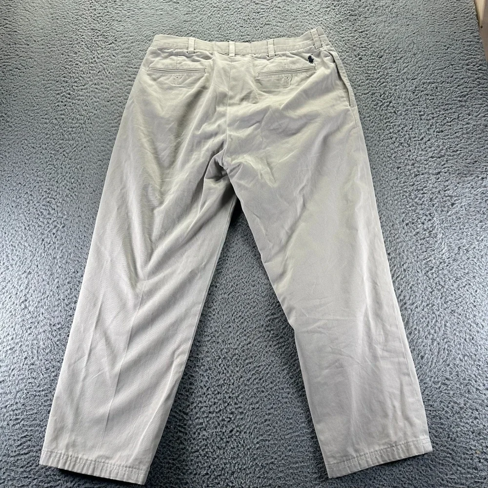 Polo by Ralph Lauren Pant Mens 34x29‎ Beige Cotton Kahkis Straight Leg Workwear